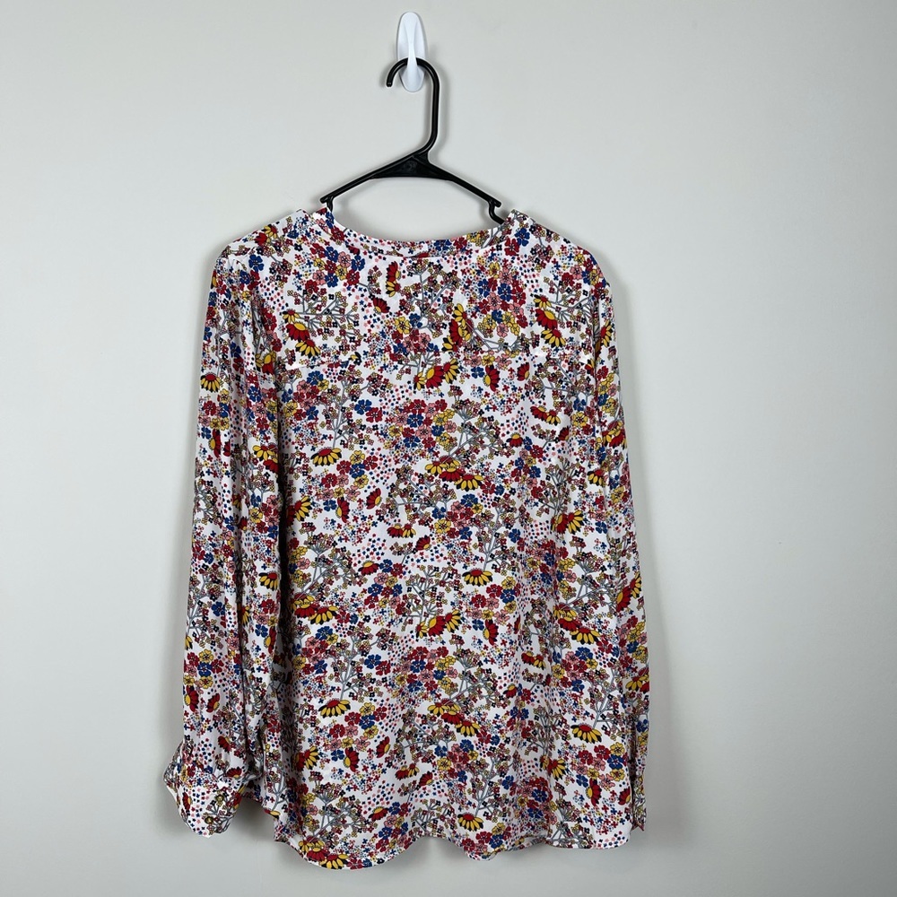 Talbots Floral Long Sleeve Tie Blouse - Picture 4 of 11